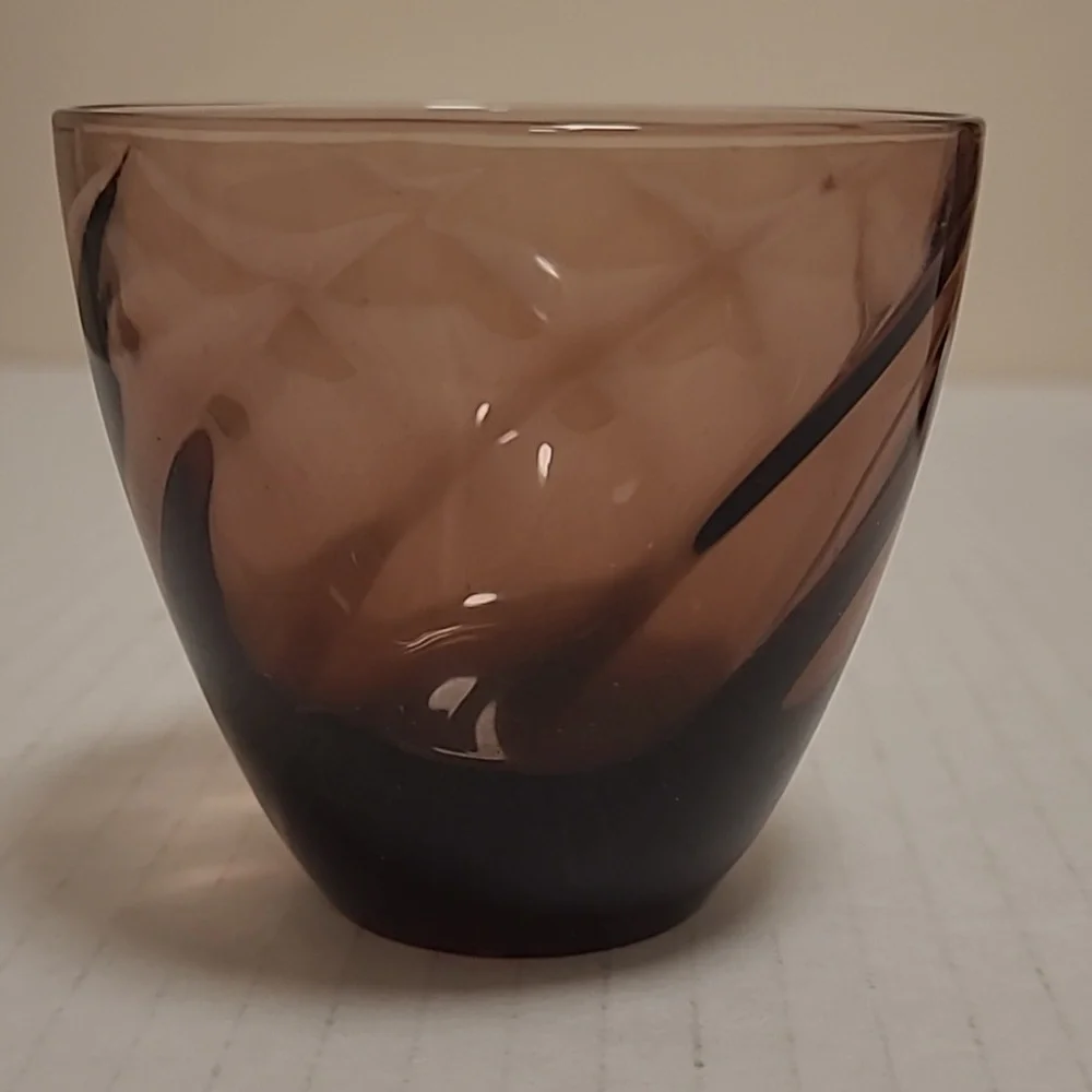 Vintage Amethyst Cocktail Pitcher with 2 Cocktail Glasses